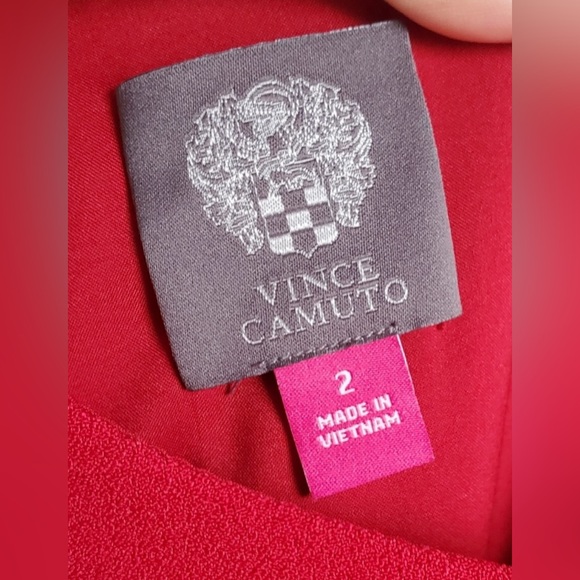 VINCE CAMUTO Hot Red One-Shoulder with Asymmetrical Neckline Jumpsuit Size 2 NEW - Picture 6 of 8